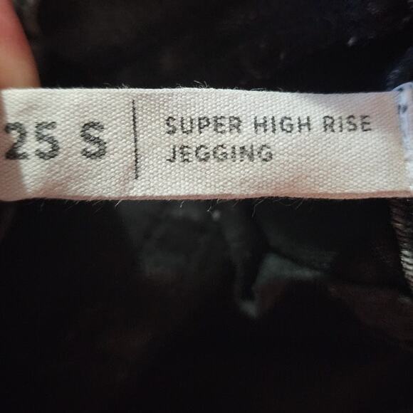 Pacsun Washed Black Skinny Raw Hem Ankle Super High Rise Jeggings Jeans 25S - Picture 10 of 10